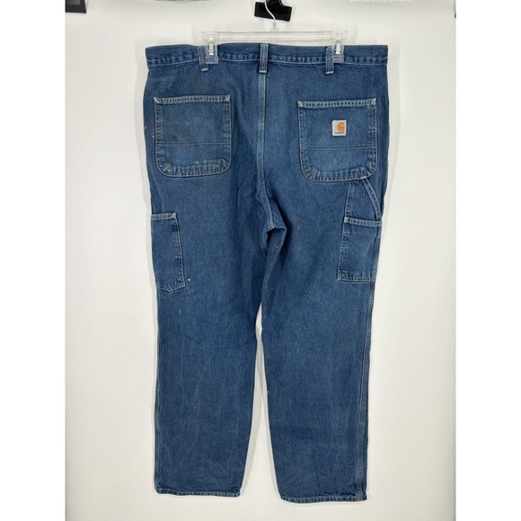 VTG Carhartt Jeans 38x32 382-83 Dungaree Fit Carpenter Work Pants Baggy Distress - Picture 2 of 7
